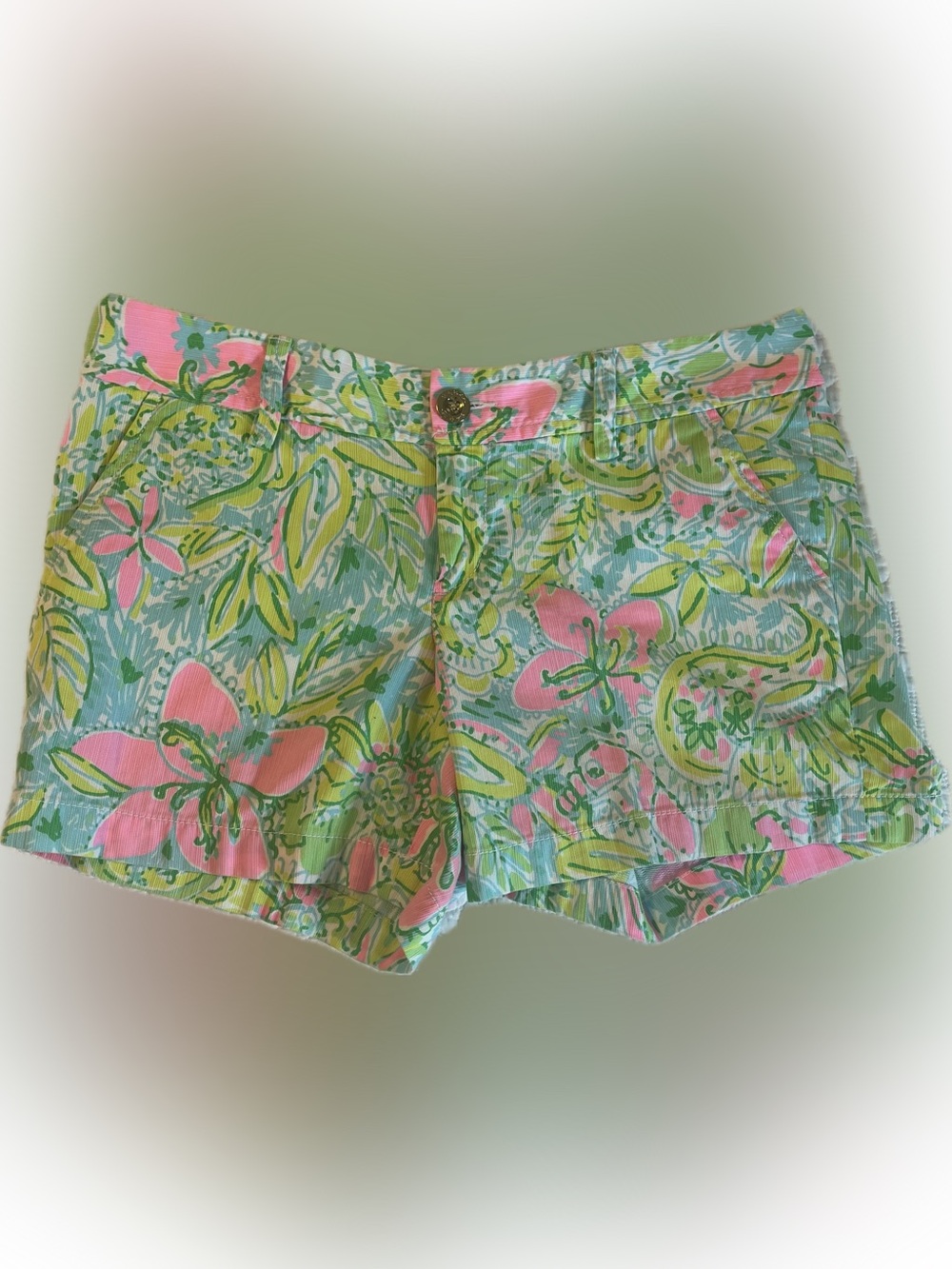 Lilly Pulitzer Floral Pink & Green Callahan Shorts